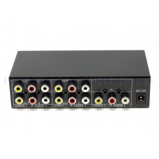 AVSP4影音分配器 1進4出 AVSP4 1進4出音視頻分配器 一進四出AV分配器 AV切換器 av放大器 RCA接口 1分4分配器 分屏器 VSP4 分配器